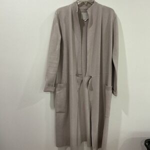 SOIA & KYO Coatigan Brown Cotton & Wool Womens Size Medium Monochromatic Luxury